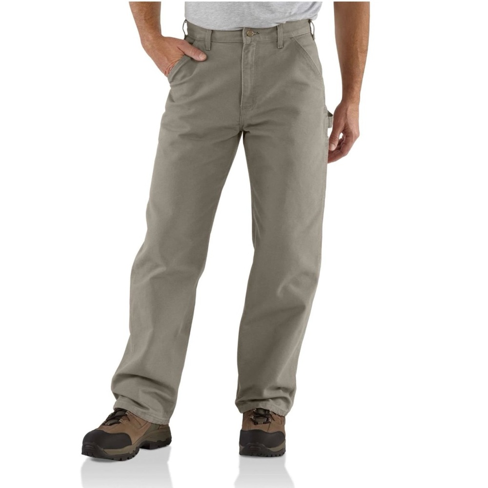 Carhartt men’s 38/30 canvas utility work pants tan color great condition